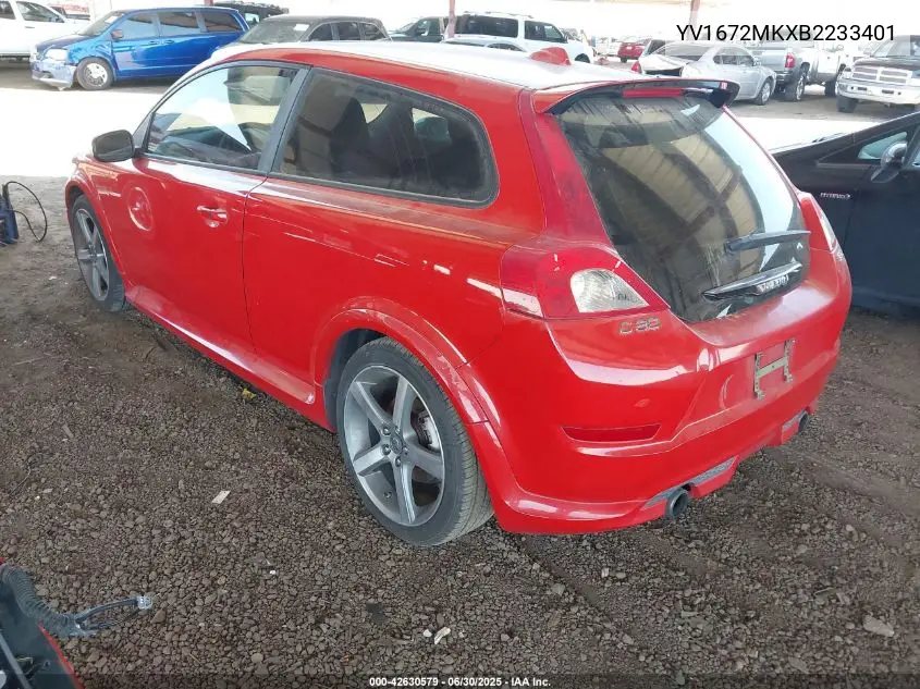2011 Volvo C30 T5 R-Design VIN: YV1672MKXB2233401 Lot: 42630579