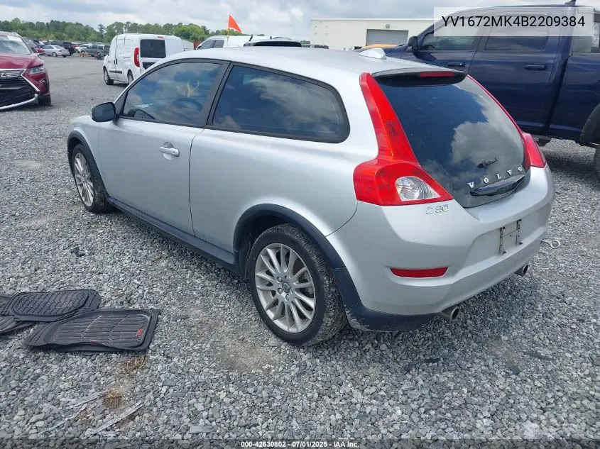 2011 Volvo C30 T5/T5 R-Design VIN: YV1672MK4B2209384 Lot: 42630802