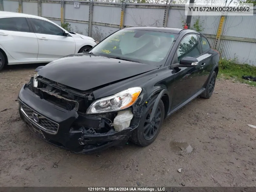 2012 Volvo C30 VIN: YV1672MK0C2266862 Lot: 12110179
