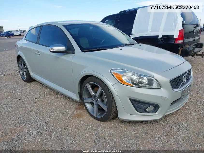 2012 Volvo C30 T5 Premier Plus VIN: YV1672MK5C2270468 Lot: 42263452