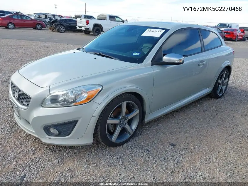 2012 Volvo C30 T5 Premier Plus VIN: YV1672MK5C2270468 Lot: 42263452