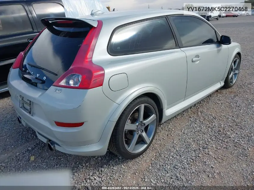 2012 Volvo C30 T5 Premier Plus VIN: YV1672MK5C2270468 Lot: 42263452
