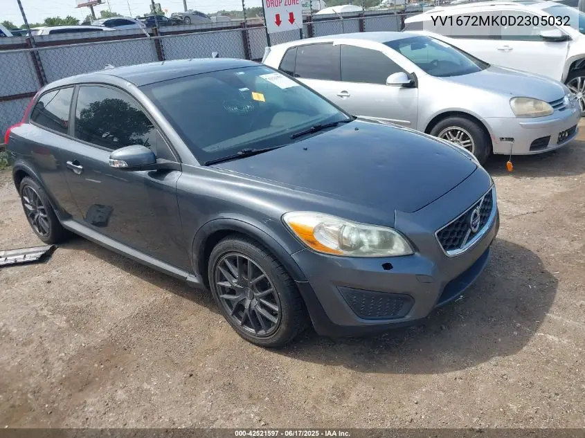 2013 Volvo C30 T5/T5 Platinum/T5 Premier/T5 Premier Plus/T5 R-Design/T5 R-Design Platinum/T5 R-Design Premier VIN: YV1672MK0D2305032 Lot: 42521597