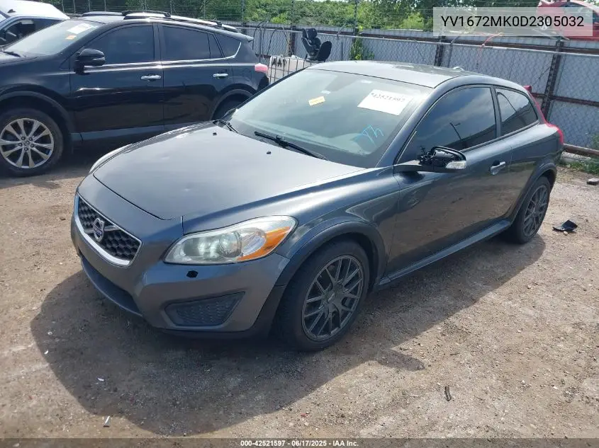2013 Volvo C30 T5/T5 Platinum/T5 Premier/T5 Premier Plus/T5 R-Design/T5 R-Design Platinum/T5 R-Design Premier VIN: YV1672MK0D2305032 Lot: 42521597