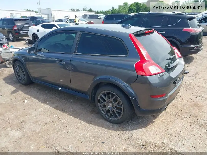 2013 Volvo C30 T5/T5 Platinum/T5 Premier/T5 Premier Plus/T5 R-Design/T5 R-Design Platinum/T5 R-Design Premier VIN: YV1672MK0D2305032 Lot: 42521597