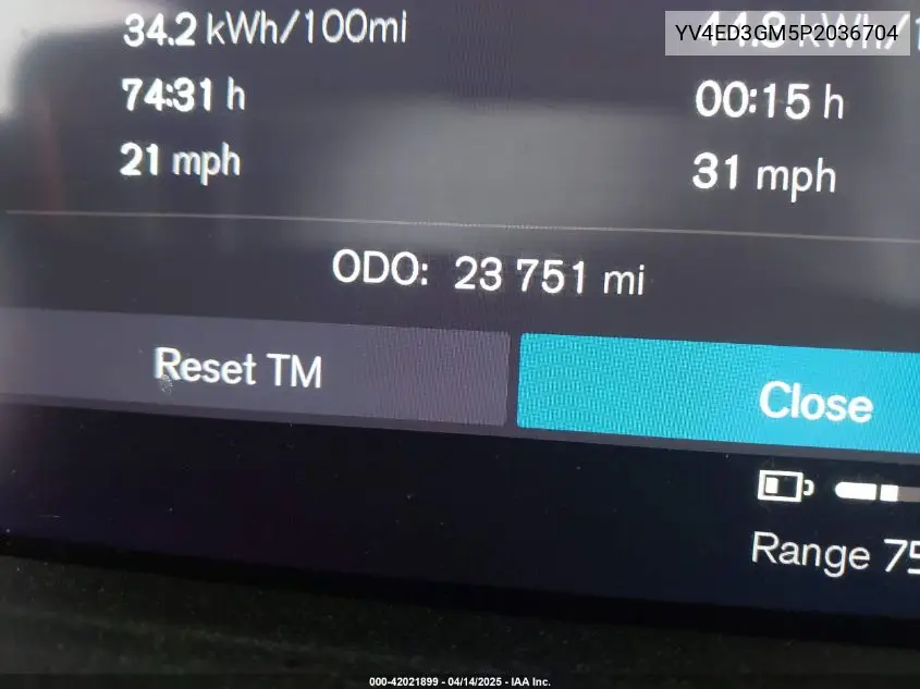 2023 Volvo C40 Recharge Pure Electric Twin Ultimate VIN: YV4ED3GM5P2036704 Lot: 42021899