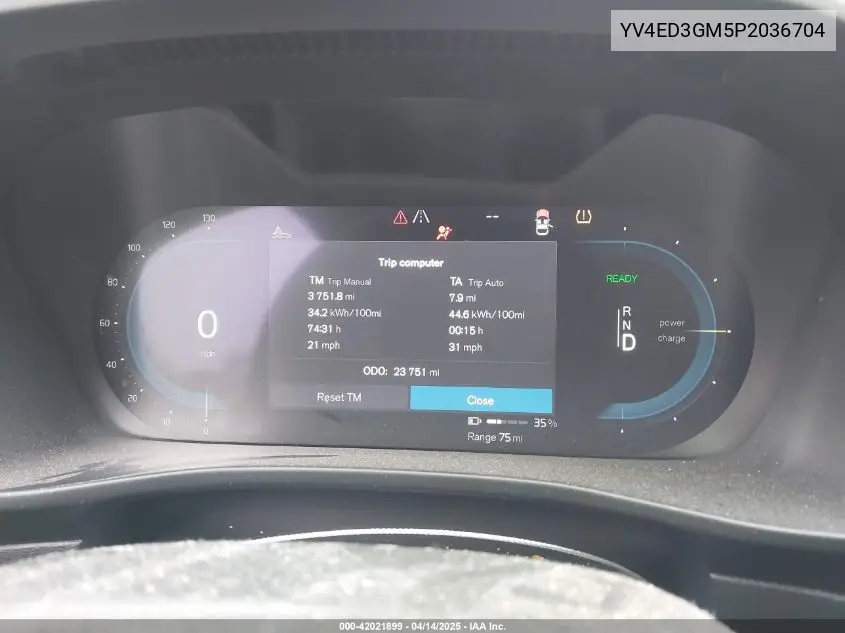 2023 Volvo C40 Recharge Pure Electric Twin Ultimate VIN: YV4ED3GM5P2036704 Lot: 42021899