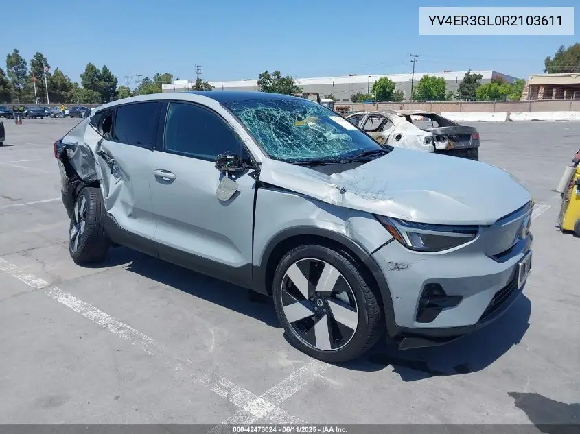 2024 Volvo C40 Recharge Pure Electric Twin Plus VIN: YV4ER3GL0R2103611 Lot: 42473024
