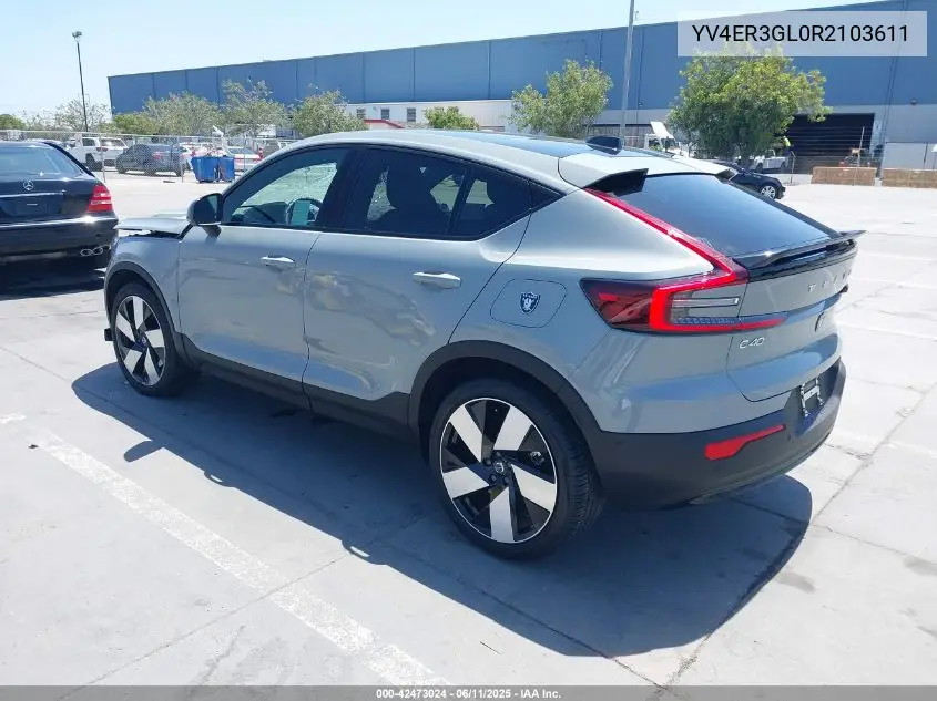 2024 Volvo C40 Recharge Pure Electric Twin Plus VIN: YV4ER3GL0R2103611 Lot: 42473024