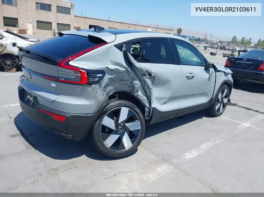 2024 Volvo C40 Recharge Pure Electric Twin Plus VIN: YV4ER3GL0R2103611 Lot: 42473024