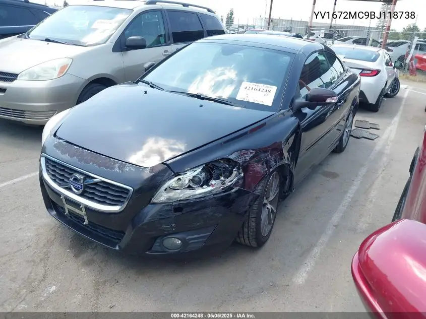 2011 Volvo C70 T5 VIN: YV1672MC9BJ118738 Lot: 42164248