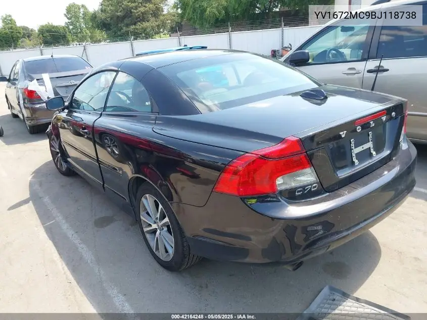 2011 Volvo C70 T5 VIN: YV1672MC9BJ118738 Lot: 42164248