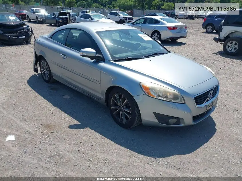 2011 Volvo C70 T5 VIN: YV1672MC9BJ115385 Lot: 42546112