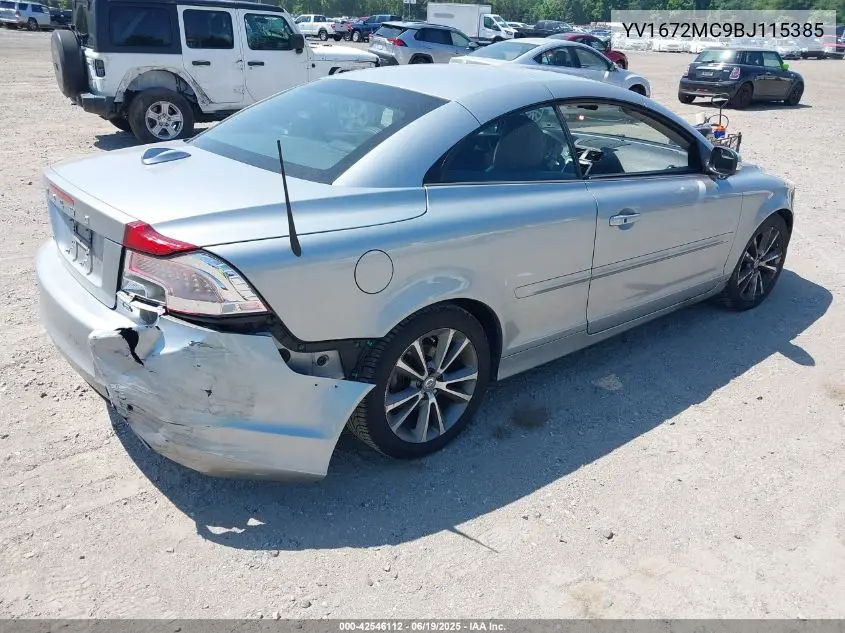 2011 Volvo C70 T5 VIN: YV1672MC9BJ115385 Lot: 42546112