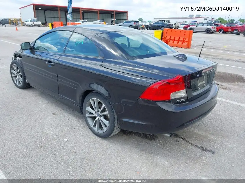 2013 Volvo C70 T5 VIN: YV1672MC6DJ140019 Lot: 42156461