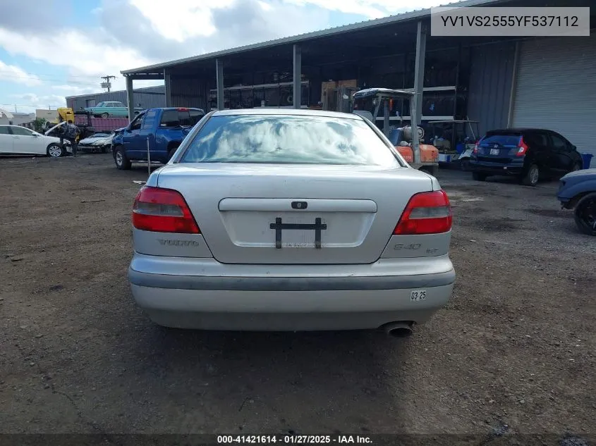 2000 Volvo S40 A/As VIN: YV1VS2555YF537112 Lot: 41421614