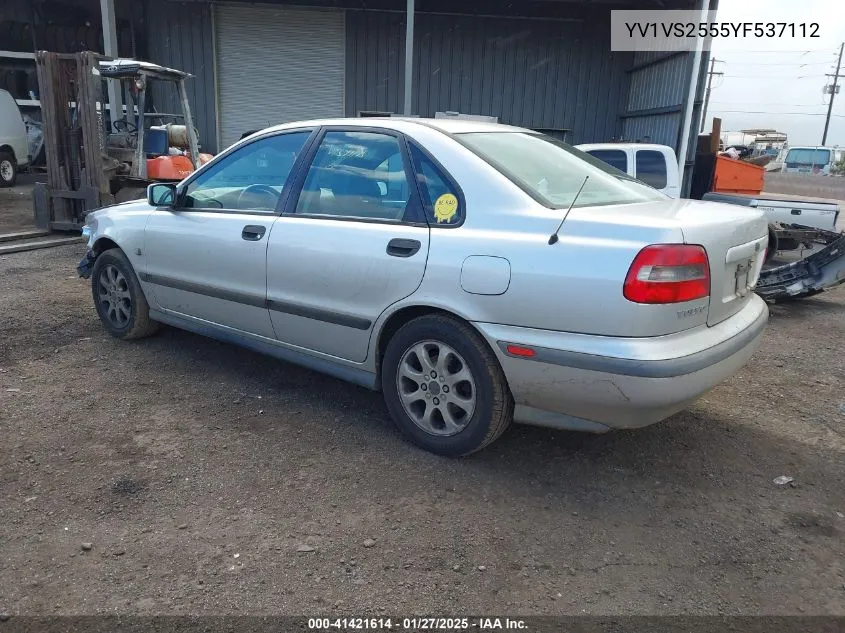 2000 Volvo S40 A/As VIN: YV1VS2555YF537112 Lot: 41421614