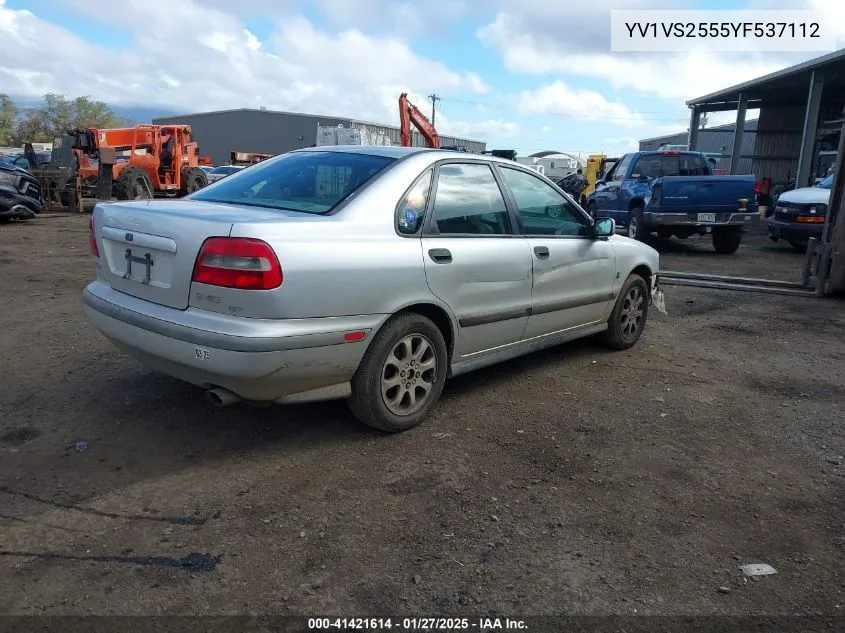2000 Volvo S40 A/As VIN: YV1VS2555YF537112 Lot: 41421614