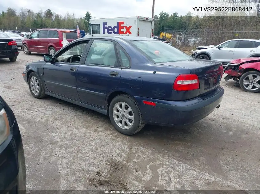 2002 Volvo S40 A VIN: YV1VS29522F868442 Lot: 42180096
