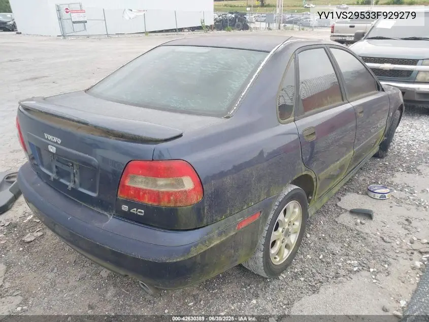 2003 Volvo S40 A VIN: YV1VS29533F929279 Lot: 42630389