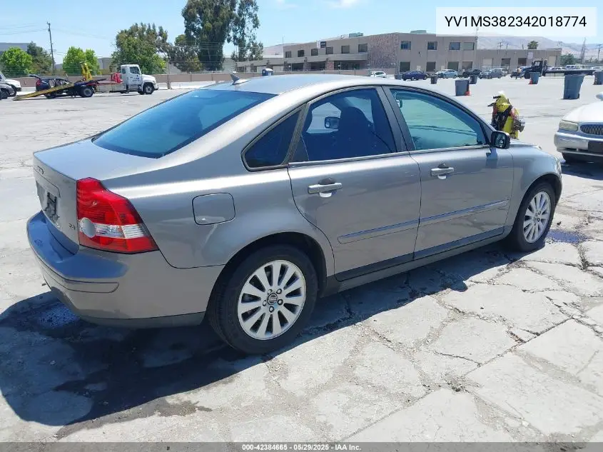 2004 Volvo S40 2.4I VIN: YV1MS382342018774 Lot: 42384665