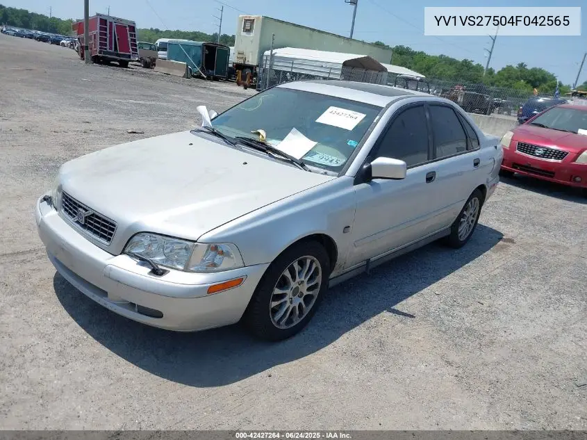2004 Volvo S40 A/Lse VIN: YV1VS27504F042565 Lot: 42427264