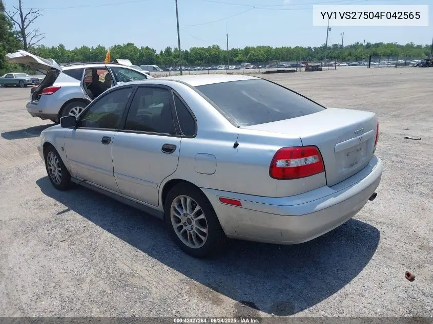 2004 Volvo S40 A/Lse VIN: YV1VS27504F042565 Lot: 42427264