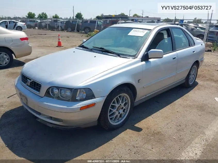 2004 Volvo S40 A/Lse VIN: YV1VS27504F053727 Lot: 42697231