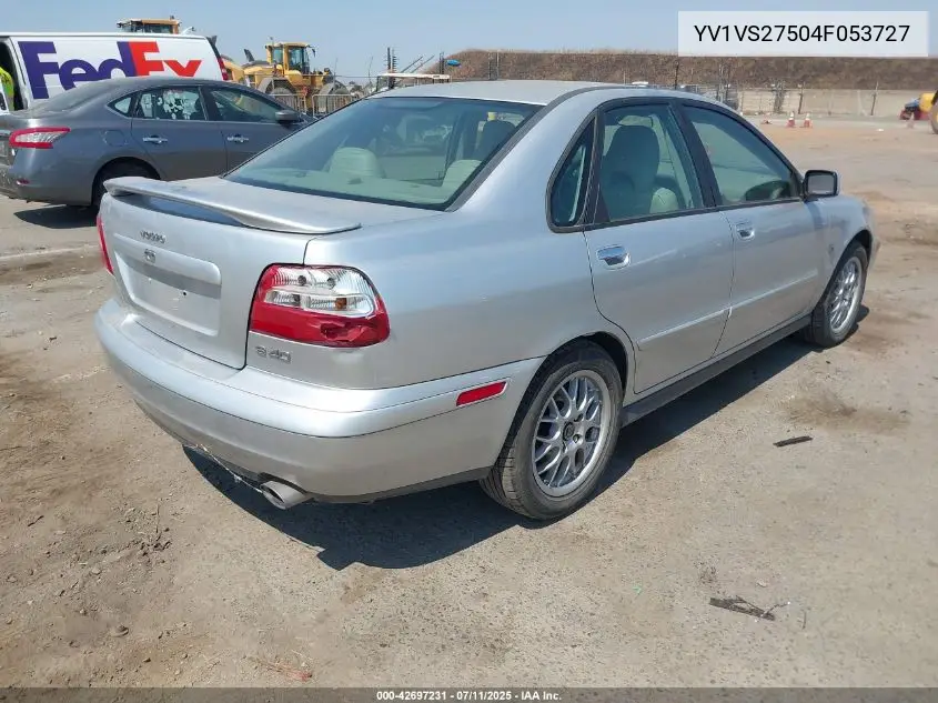 2004 Volvo S40 A/Lse VIN: YV1VS27504F053727 Lot: 42697231
