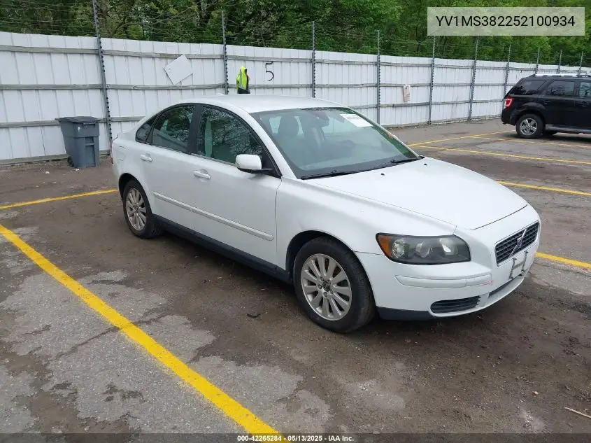 2005 Volvo S40 2.4I VIN: YV1MS382252100934 Lot: 42265284