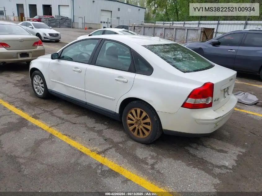 2005 Volvo S40 2.4I VIN: YV1MS382252100934 Lot: 42265284