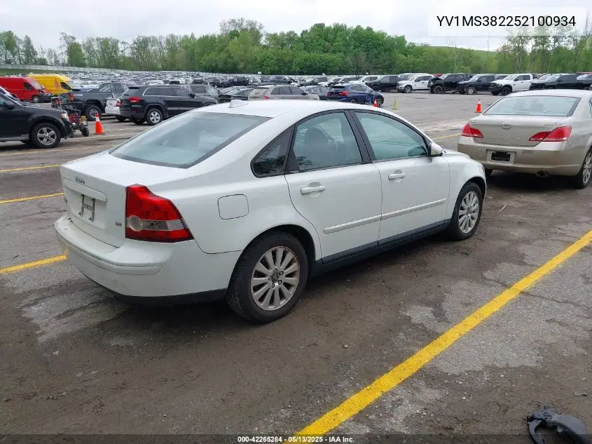 2005 Volvo S40 2.4I VIN: YV1MS382252100934 Lot: 42265284