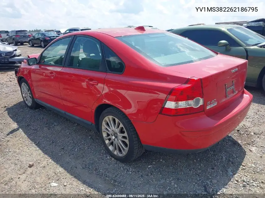 2006 Volvo S40 2.4I VIN: YV1MS382262186795 Lot: 42480468