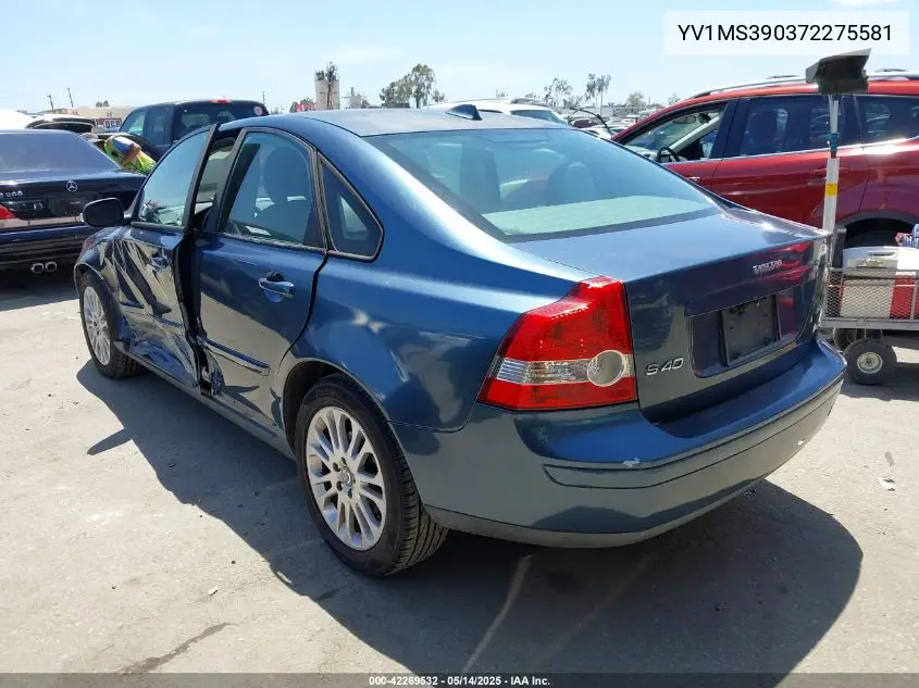 2007 Volvo S40 2.4I VIN: YV1MS390372275581 Lot: 42269532