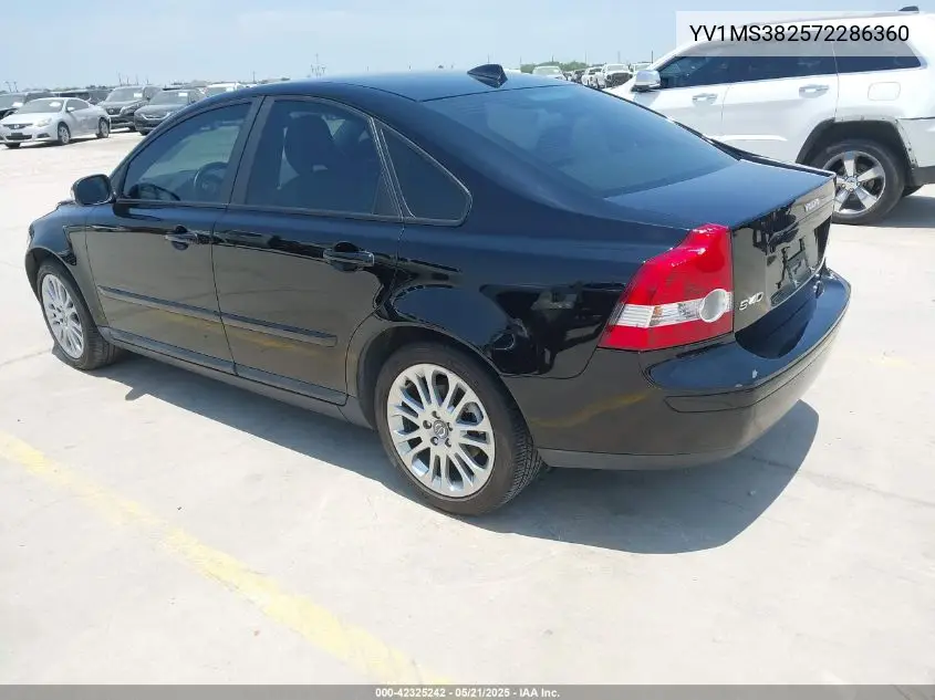 2007 Volvo S40 2.4I VIN: YV1MS382572286360 Lot: 42325242