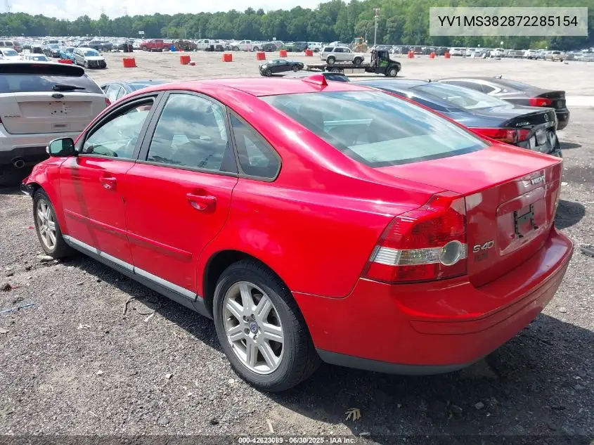 2007 Volvo S40 2.4I VIN: YV1MS382872285154 Lot: 42623089