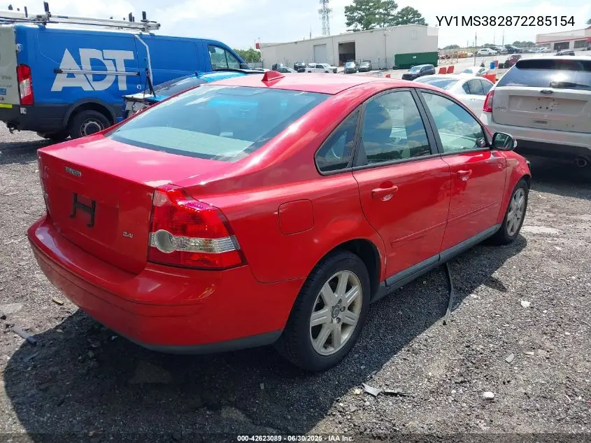 2007 Volvo S40 2.4I VIN: YV1MS382872285154 Lot: 42623089