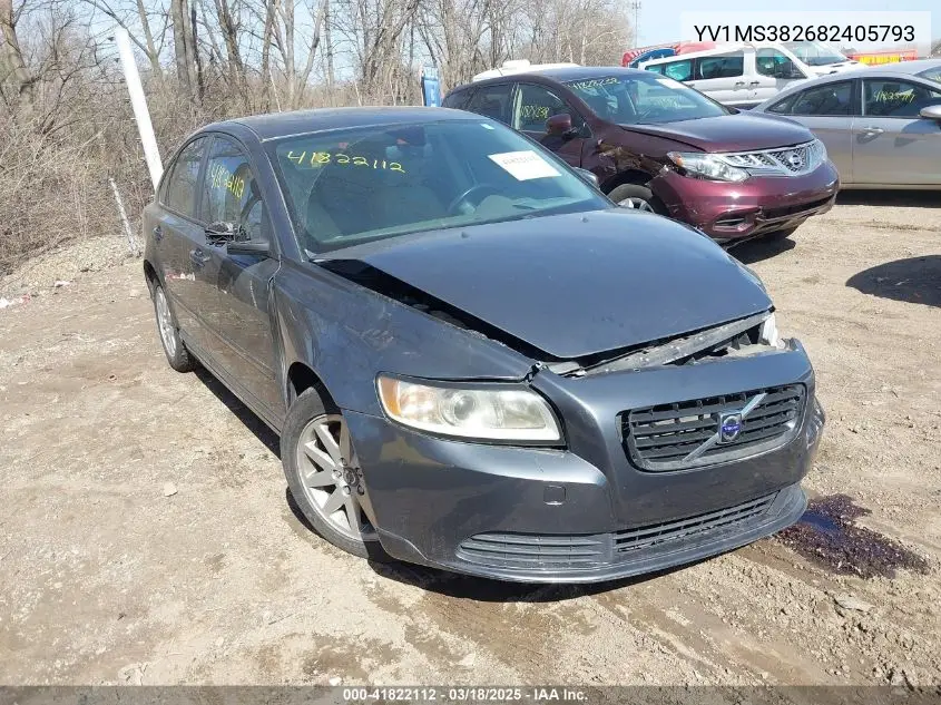 2008 Volvo S40 2.4I VIN: YV1MS382682405793 Lot: 41822112