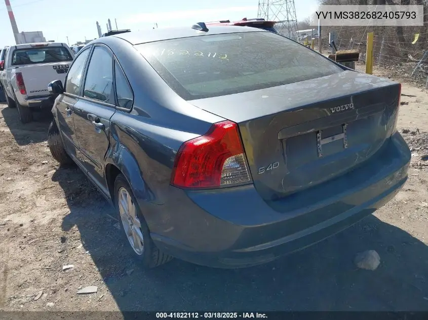 2008 Volvo S40 2.4I VIN: YV1MS382682405793 Lot: 41822112