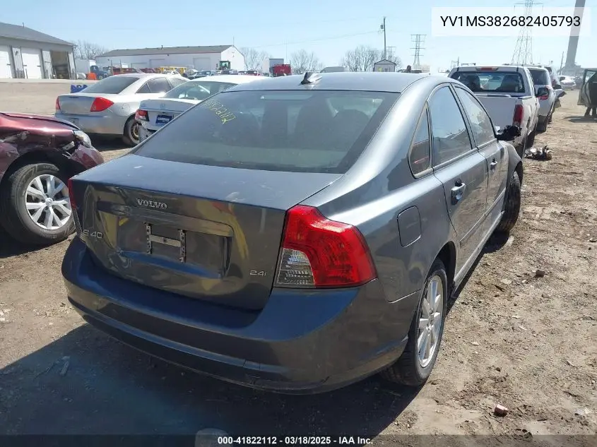2008 Volvo S40 2.4I VIN: YV1MS382682405793 Lot: 41822112