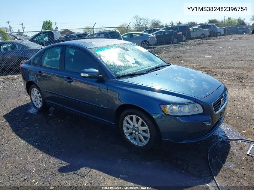 2008 Volvo S40 2.4I VIN: YV1MS382482396754 Lot: 41985273