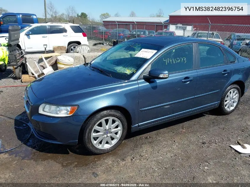 2008 Volvo S40 2.4I VIN: YV1MS382482396754 Lot: 41985273