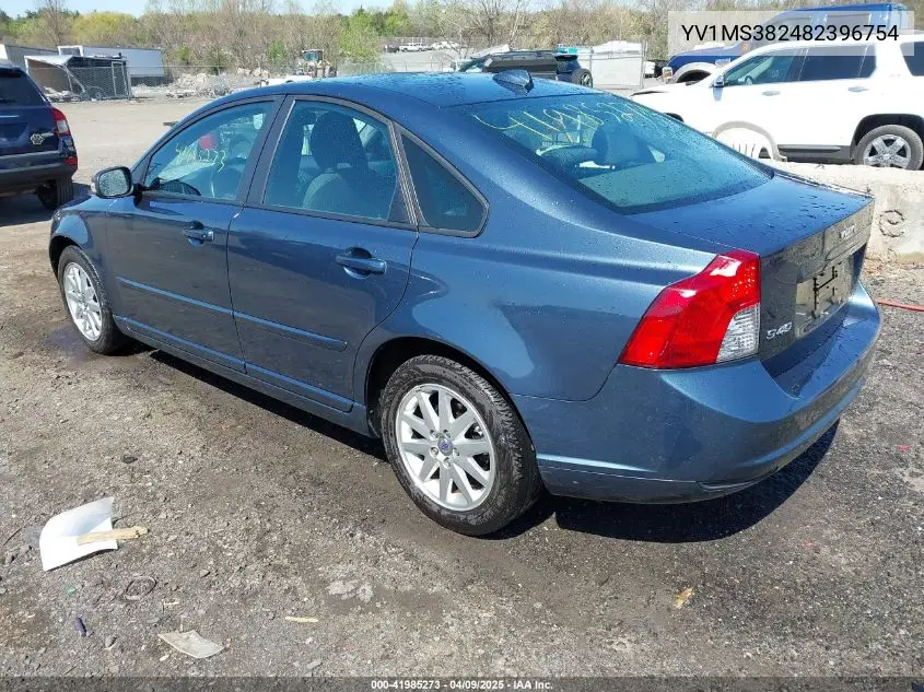 2008 Volvo S40 2.4I VIN: YV1MS382482396754 Lot: 41985273