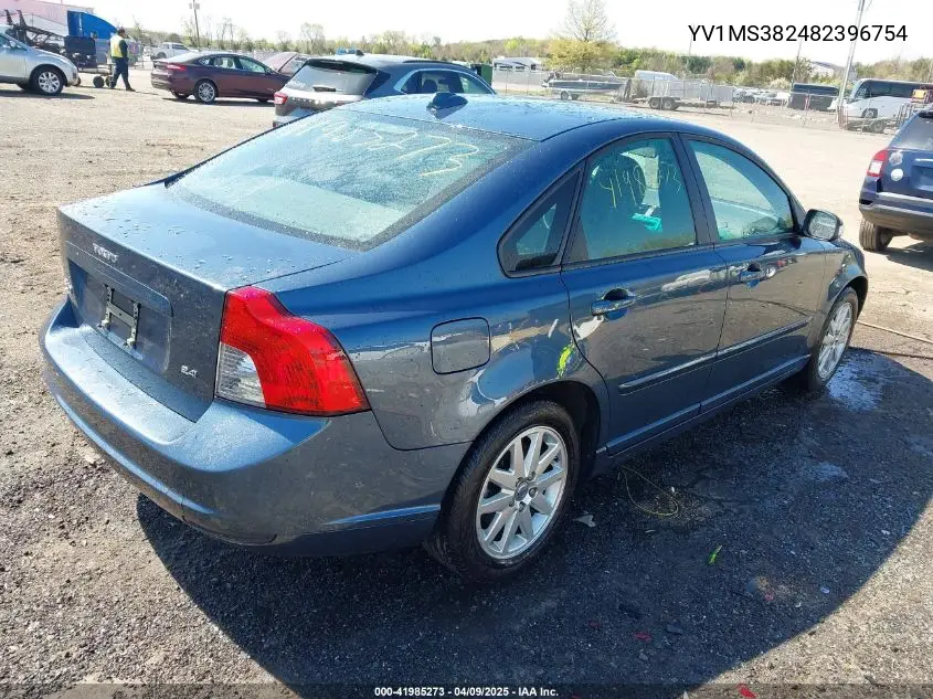 2008 Volvo S40 2.4I VIN: YV1MS382482396754 Lot: 41985273
