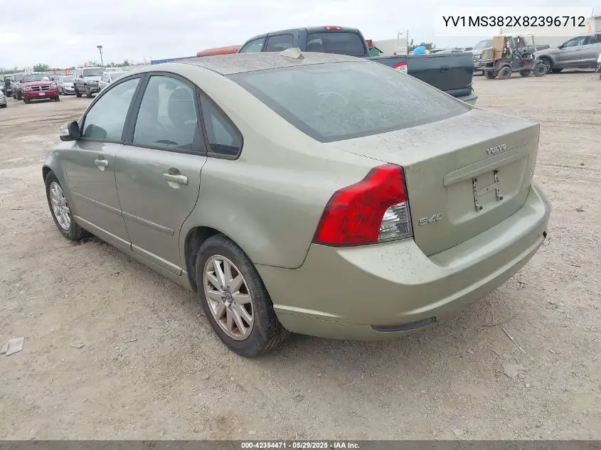2008 Volvo S40 2.4I VIN: YV1MS382X82396712 Lot: 42354471