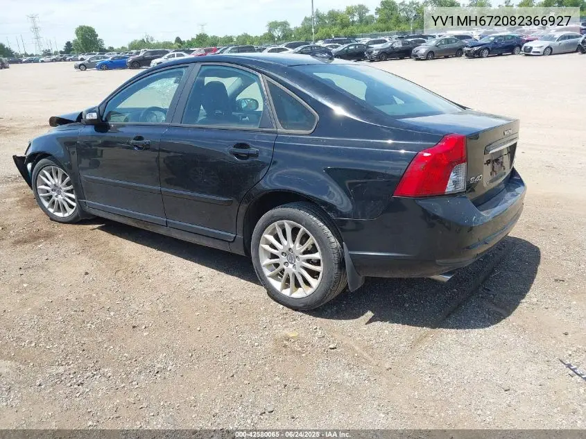 2008 Volvo S40 T5 VIN: YV1MH672082366927 Lot: 42580065