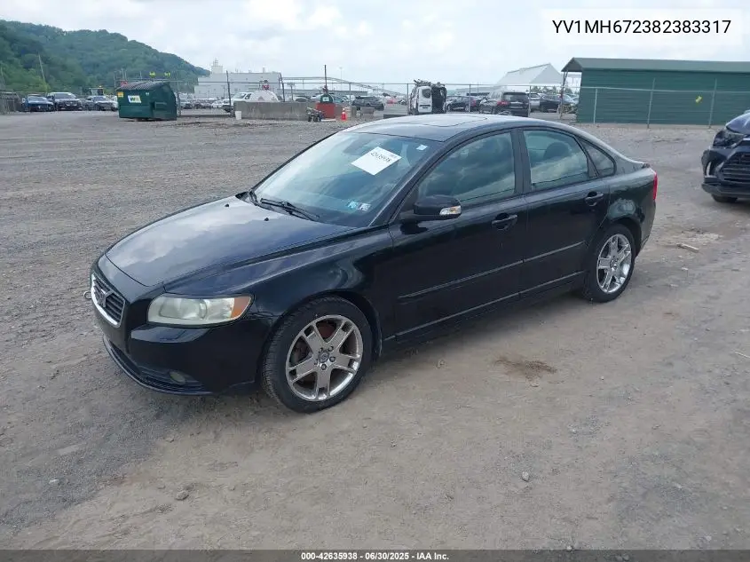 2008 Volvo S40 T5 VIN: YV1MH672382383317 Lot: 42635938
