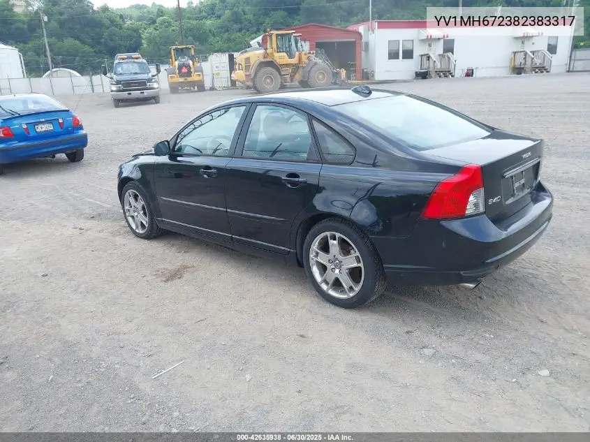 2008 Volvo S40 T5 VIN: YV1MH672382383317 Lot: 42635938