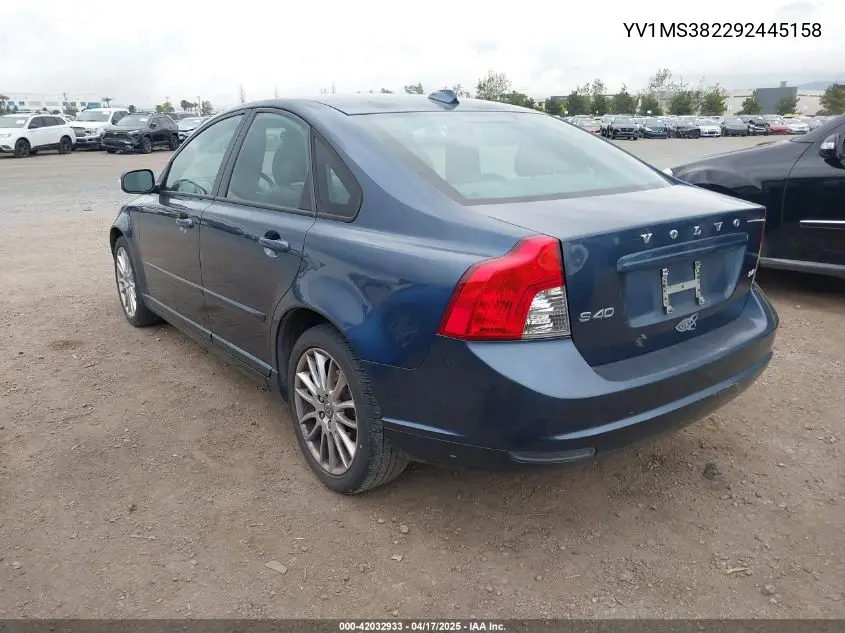 2009 Volvo S40 2.4I VIN: YV1MS382292445158 Lot: 42032933