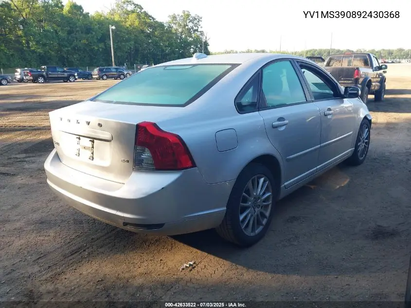 2009 Volvo S40 2.4I VIN: YV1MS390892430368 Lot: 42633522